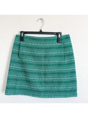 Joe Fresh Size 6 Green Tweed Mini Skirt Clueless Style Officecore